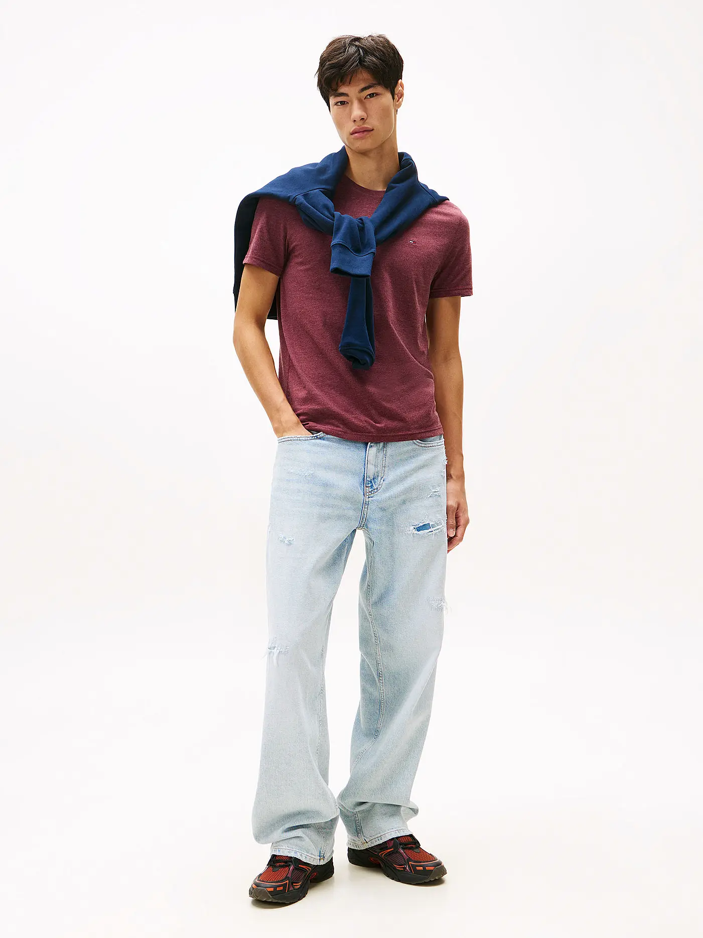 TOMMY JEANS | T-Shirt Slim Fit | dunkelrot